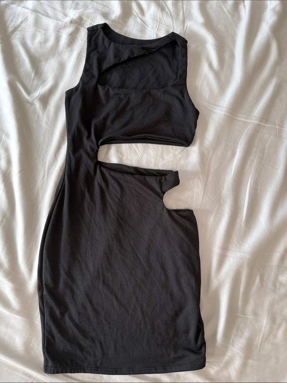 Fashion Nova Black Asymmetric Cutout Mini Dress